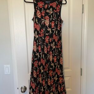 100% Silk Floral Sleeveless Dress